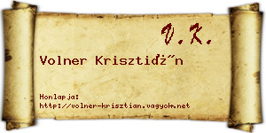 Volner Krisztián névjegykártya